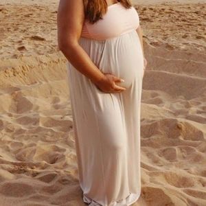 Pink Blush maternity maxi - short